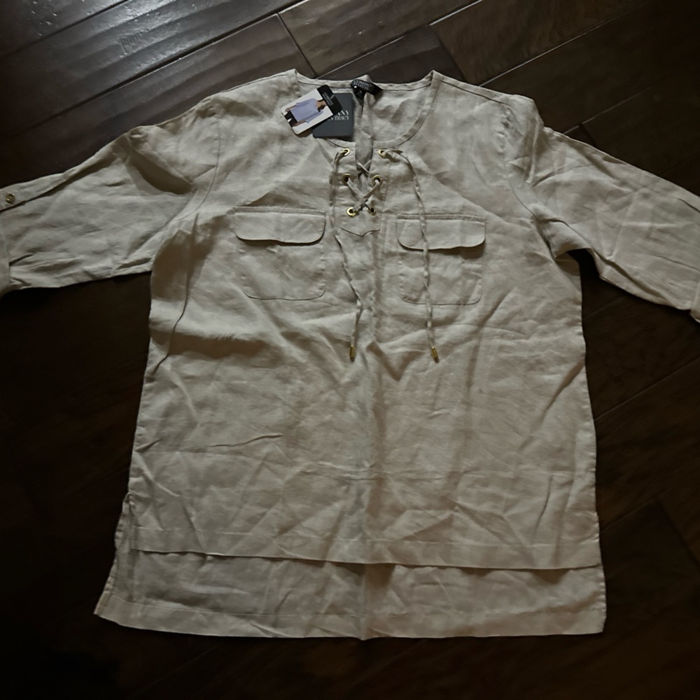 Ellen Tracey oversized linen shirt NWT